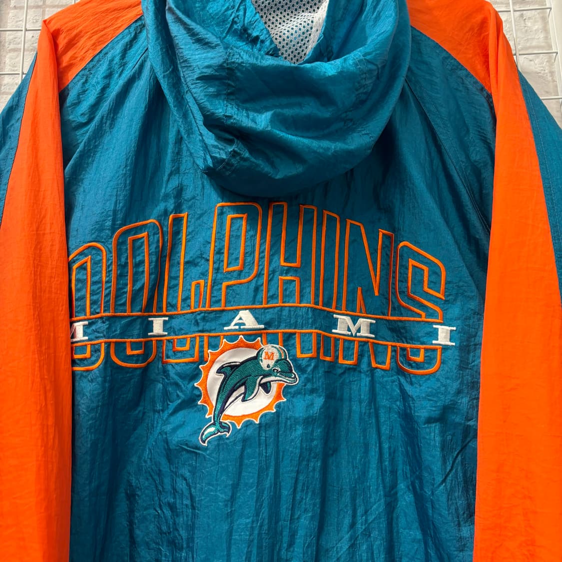 스타터 X NFL 90s 올드스쿨 마이애미 돌핀스 바람막이 XL 상품이미지6