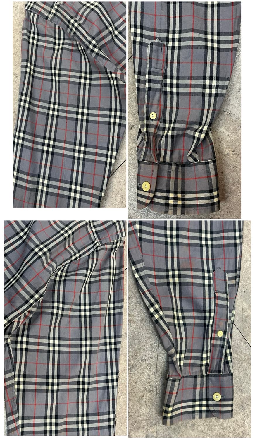 버버리 코튼 체크 셔츠 95(M) #csz3236 상품이미지6