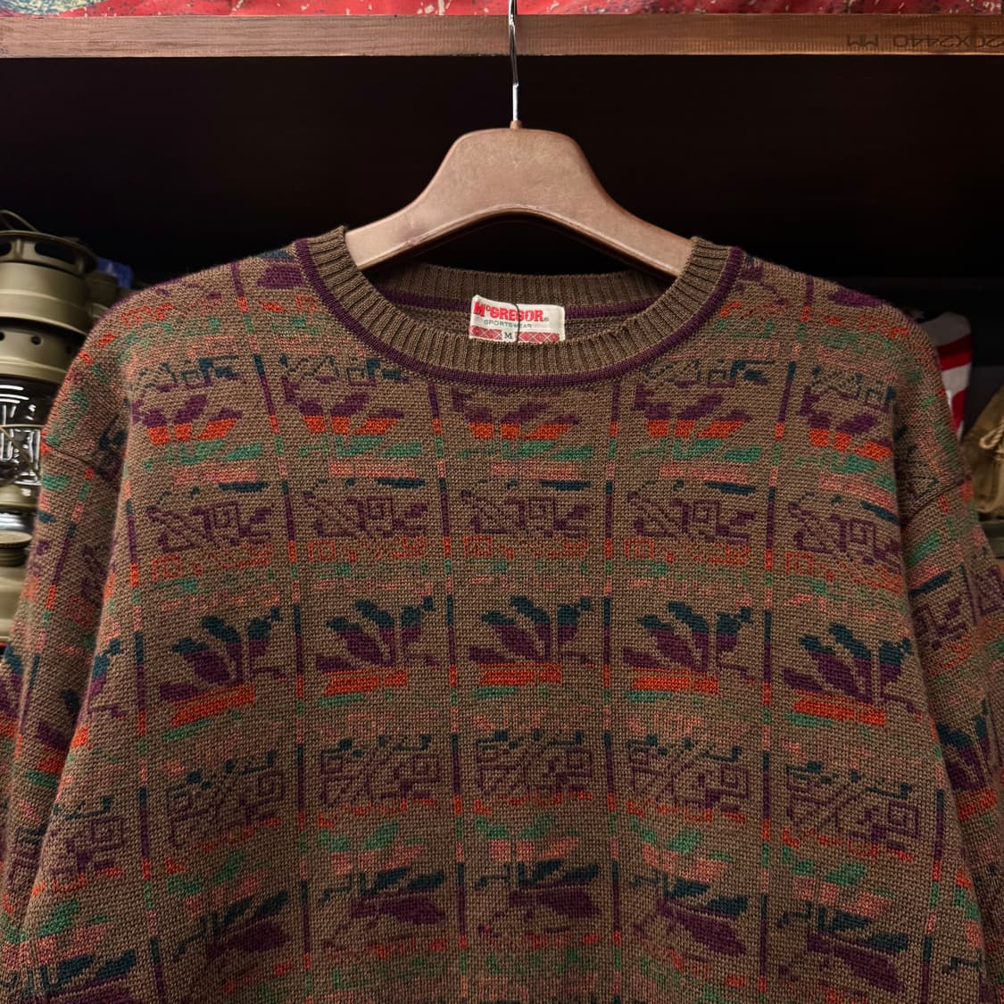 90s 맥그리거 네이티브 패턴 짜임 빈티지 에스닉 패턴 니트 상품이미지3