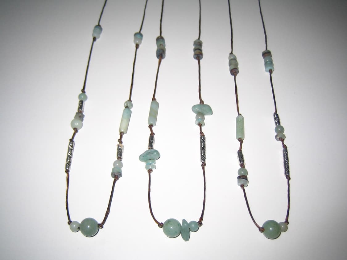 Greenish silver cross necklace 핸드메이드목걸이 상품이미지2