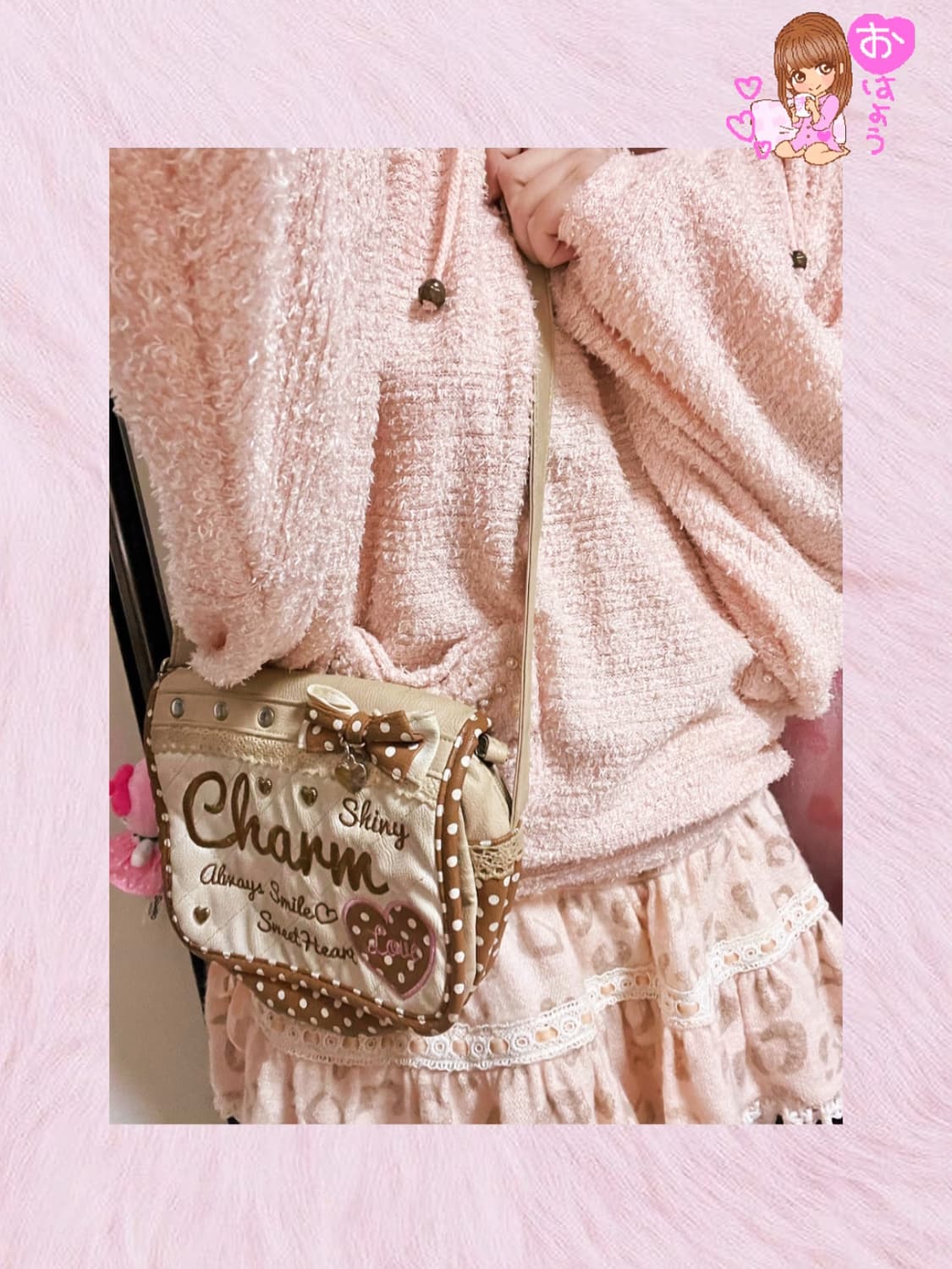 Charm 챰 도트 리본 핀터레스트 라떼갸루 가방 상품이미지2
