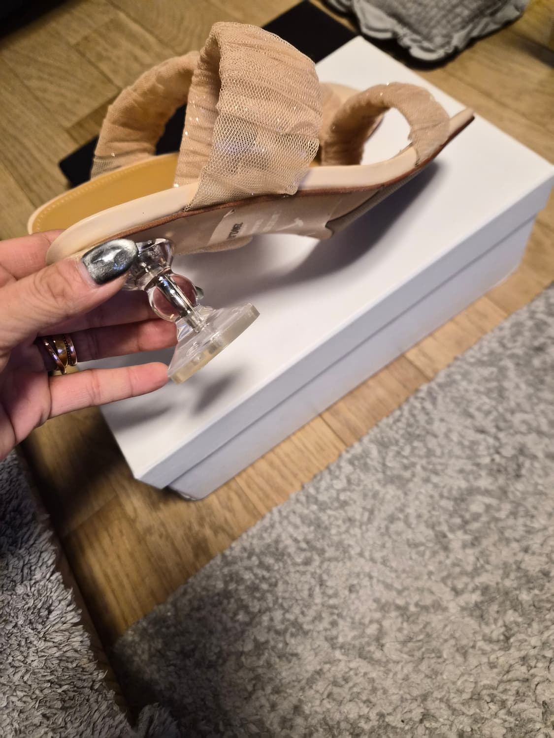 굽이 독특한 레이스 샌들 상품이미지2