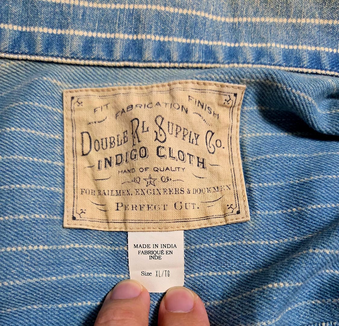 XL,105) rrl 인디고 스트라이프 데님자켓(허친스 엔지니어 자켓) 상품이미지8