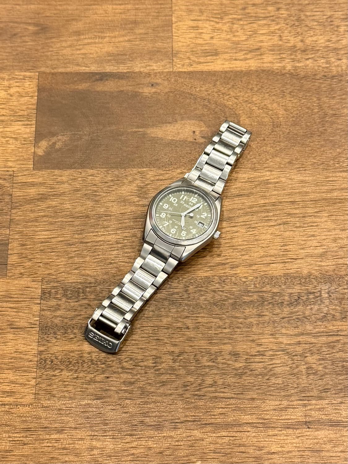 90s Seiko 빈티지 세이코 카키필드 메탈 쿼츠 Japan made 상품이미지3