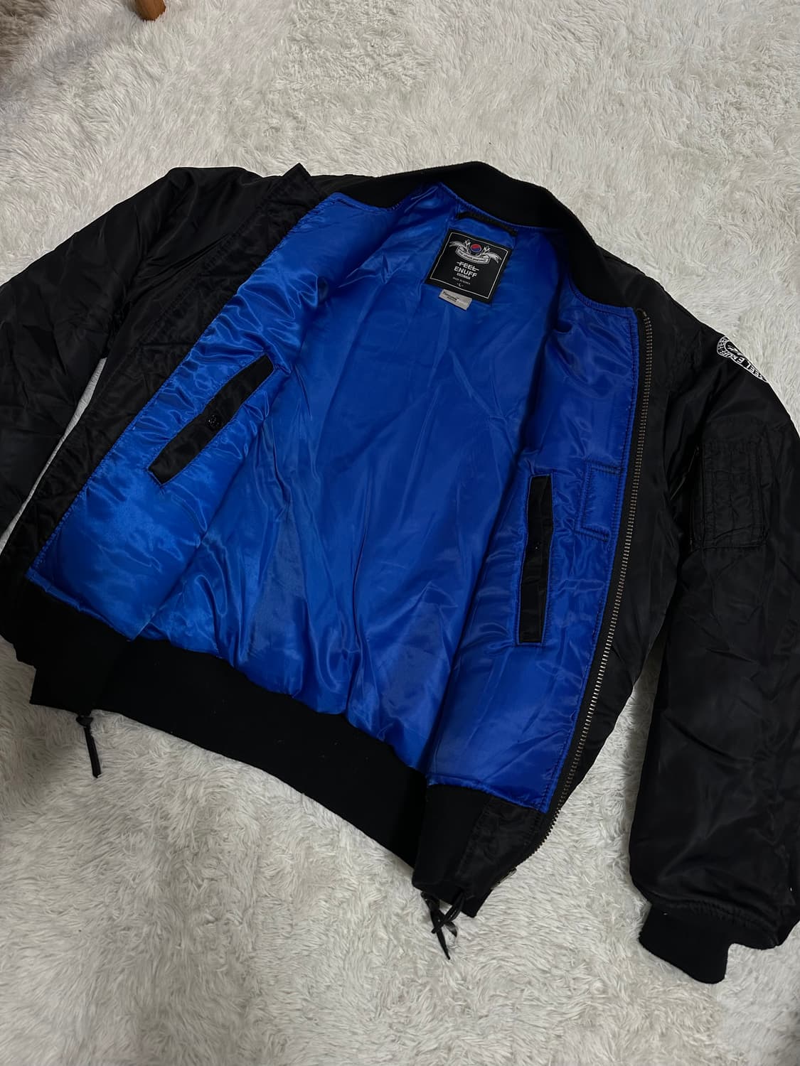 FEEL ENUFF 블랙 봄버 자켓 L 상품이미지3