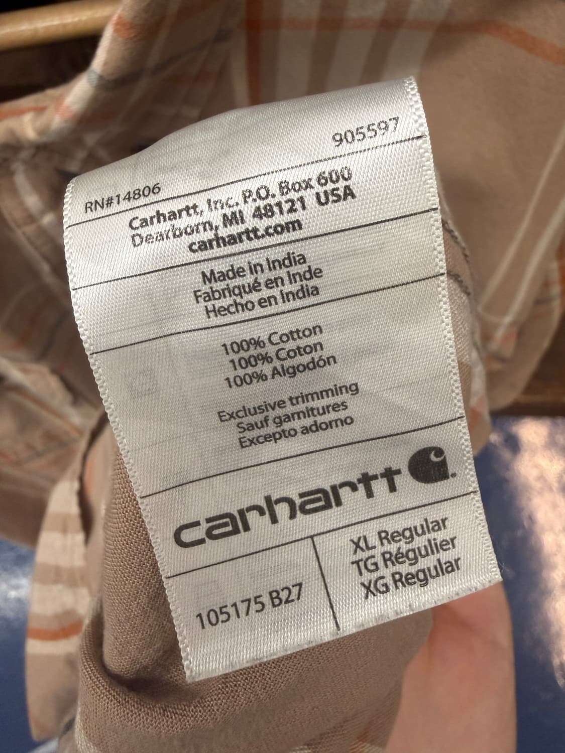Carhartt 칼하트 루즈핏 체크 반필 셔츠 상품이미지6