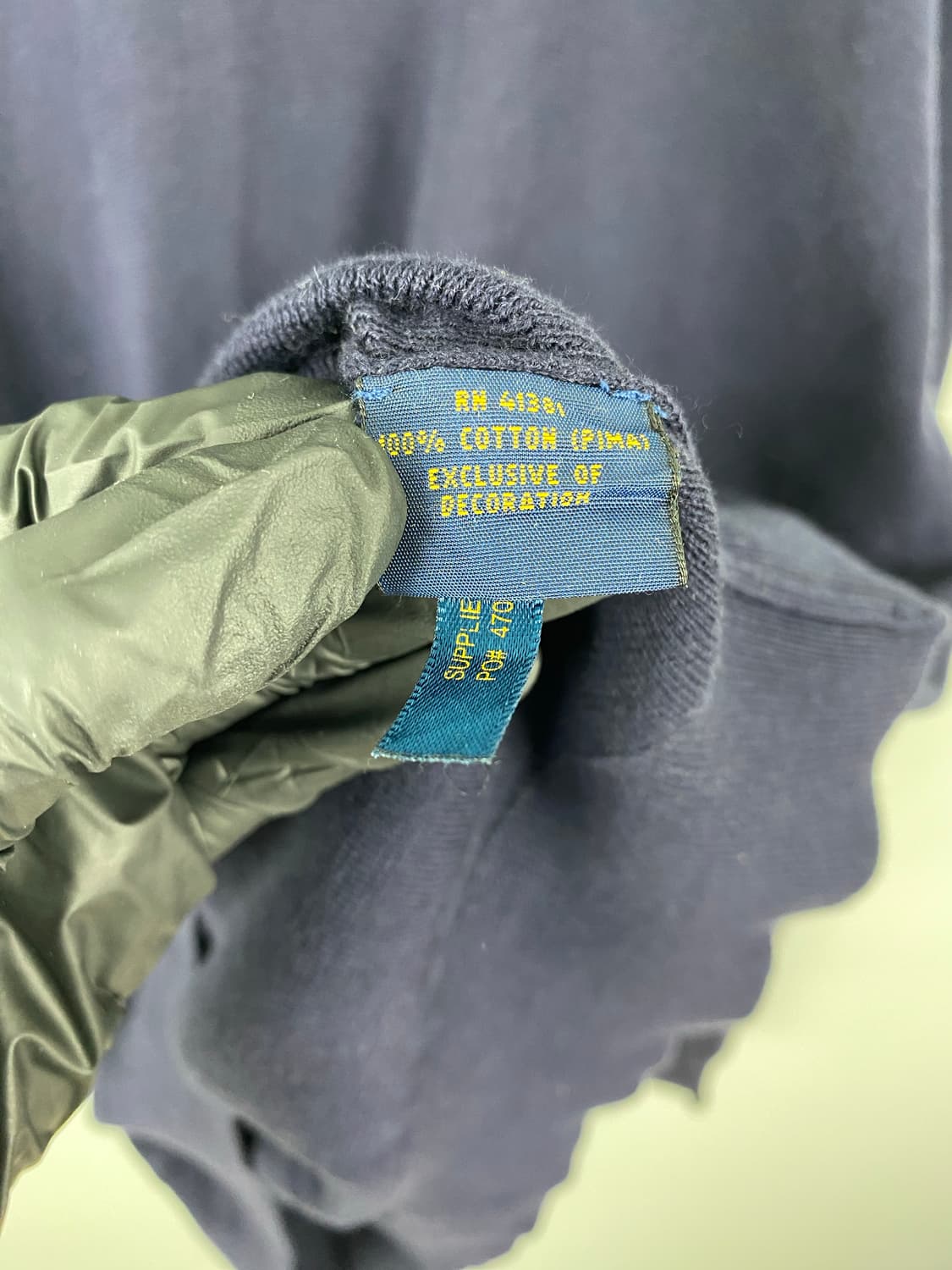 폴로 랄프로렌 피마코튼 네이비 브이넥 니트 XL 상품이미지5