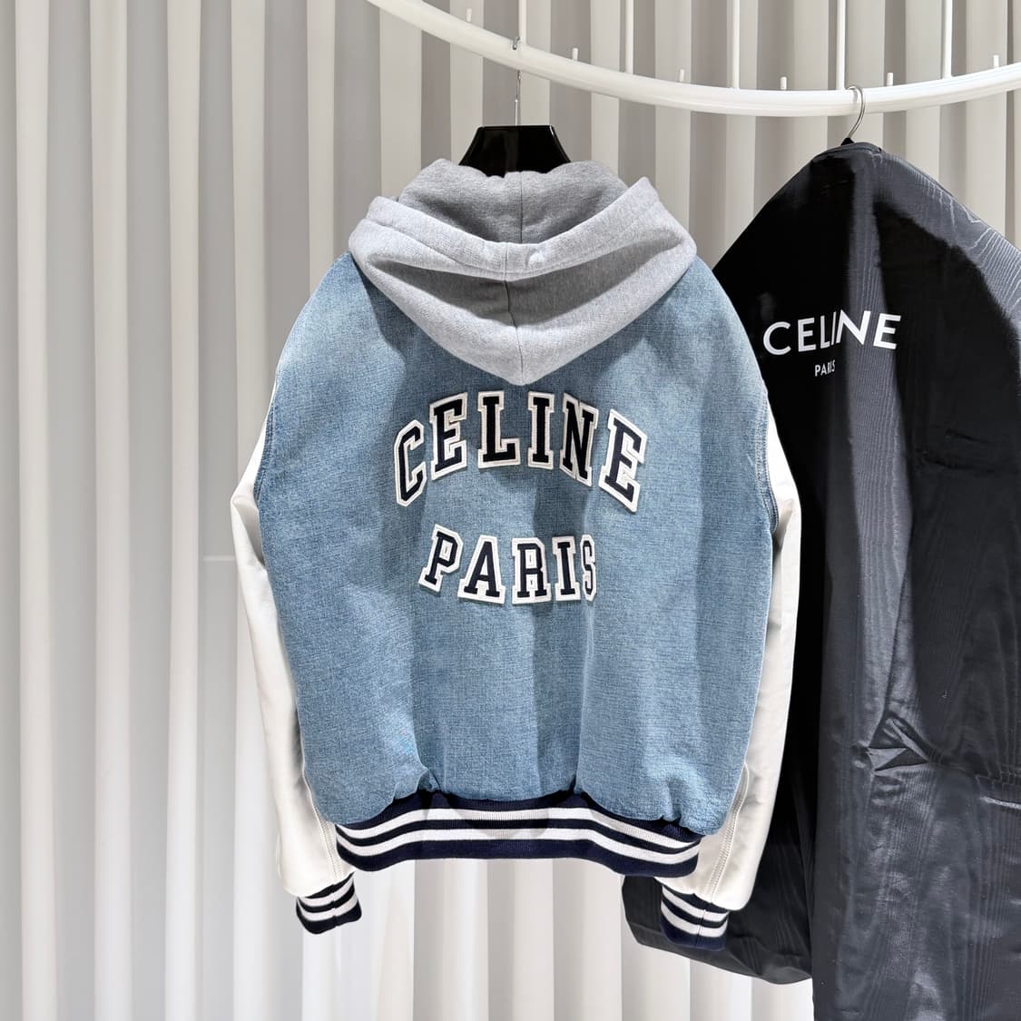 (S+/L) / 셀린느 피스모 워시 데님 루즈 테디 자켓 상품이미지5