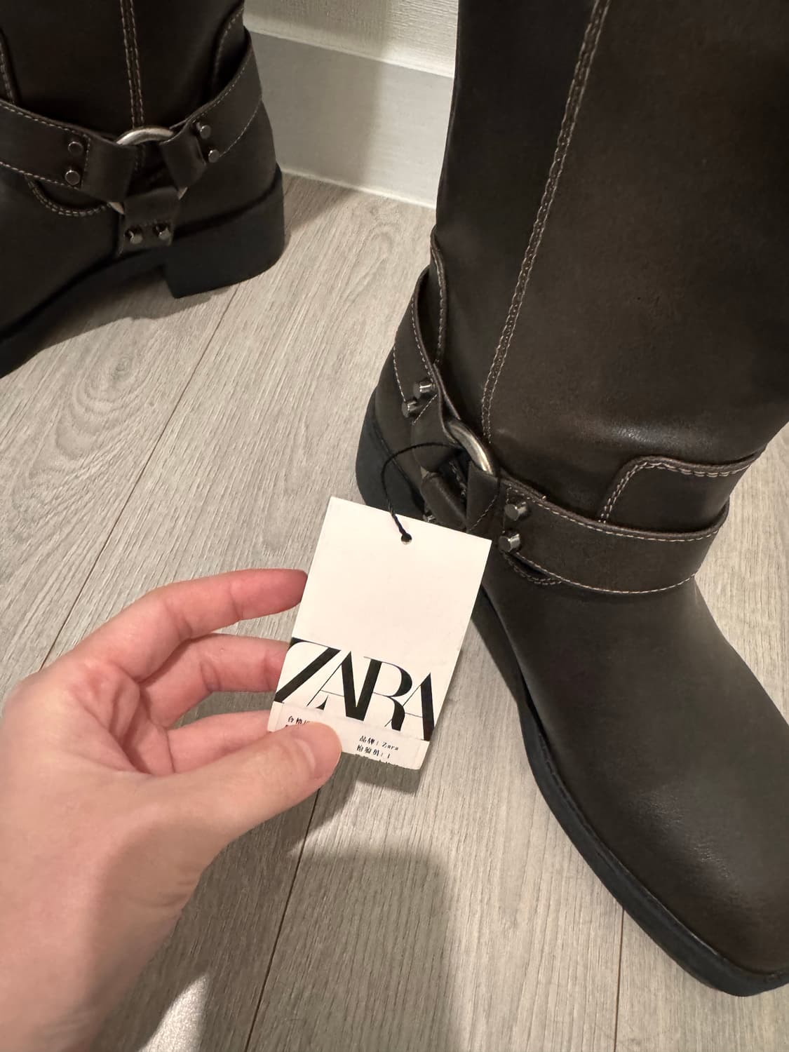 자라 스티치 바이커 롱부츠 245-250 새상품  상품이미지2