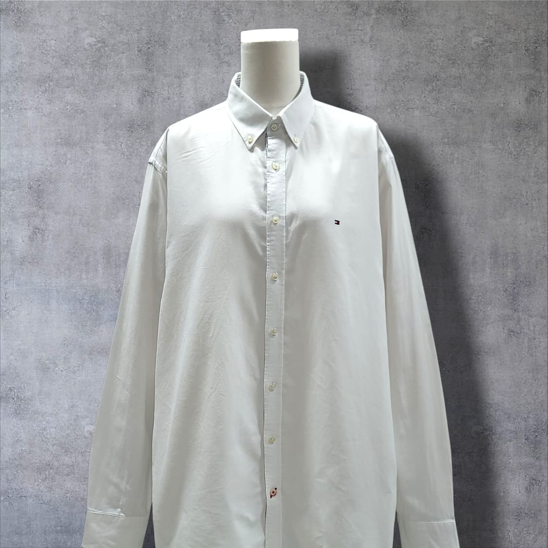 [2XL] 타미힐피거 화이트 코튼 뉴욕핏 긴팔셔츠 상품이미지3