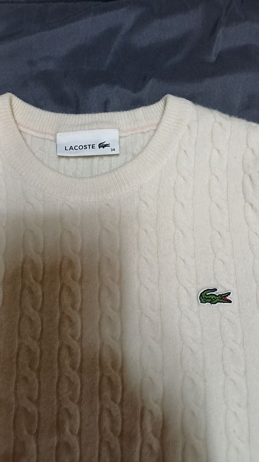 라코스테 크롭꽈배기니트 90 여성55 가슴43 기장52 상품이미지4