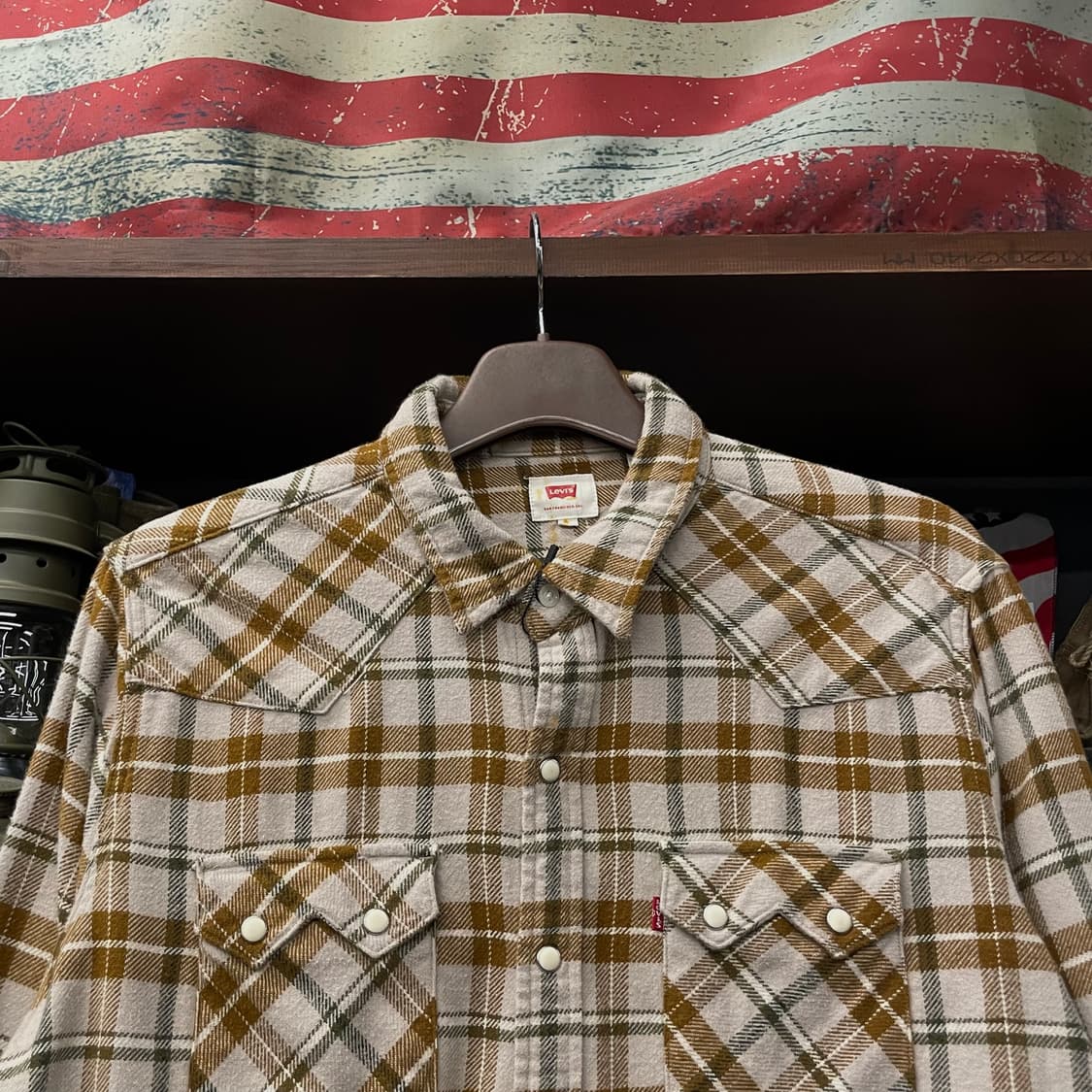 리바이스 플란넬 펄 스냅 멀티 체크 포켓 셔츠 상품이미지3