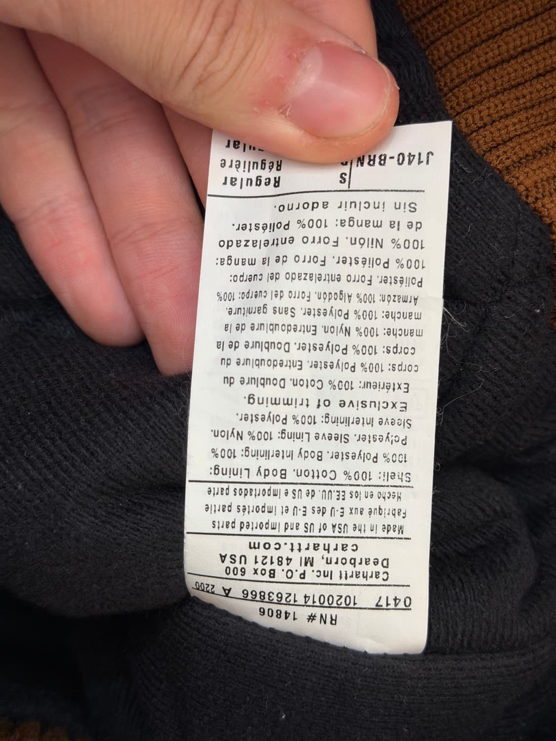 칼하트 USA 새상품급 액티브 후드 워크자켓 J140 BRN 상품이미지8