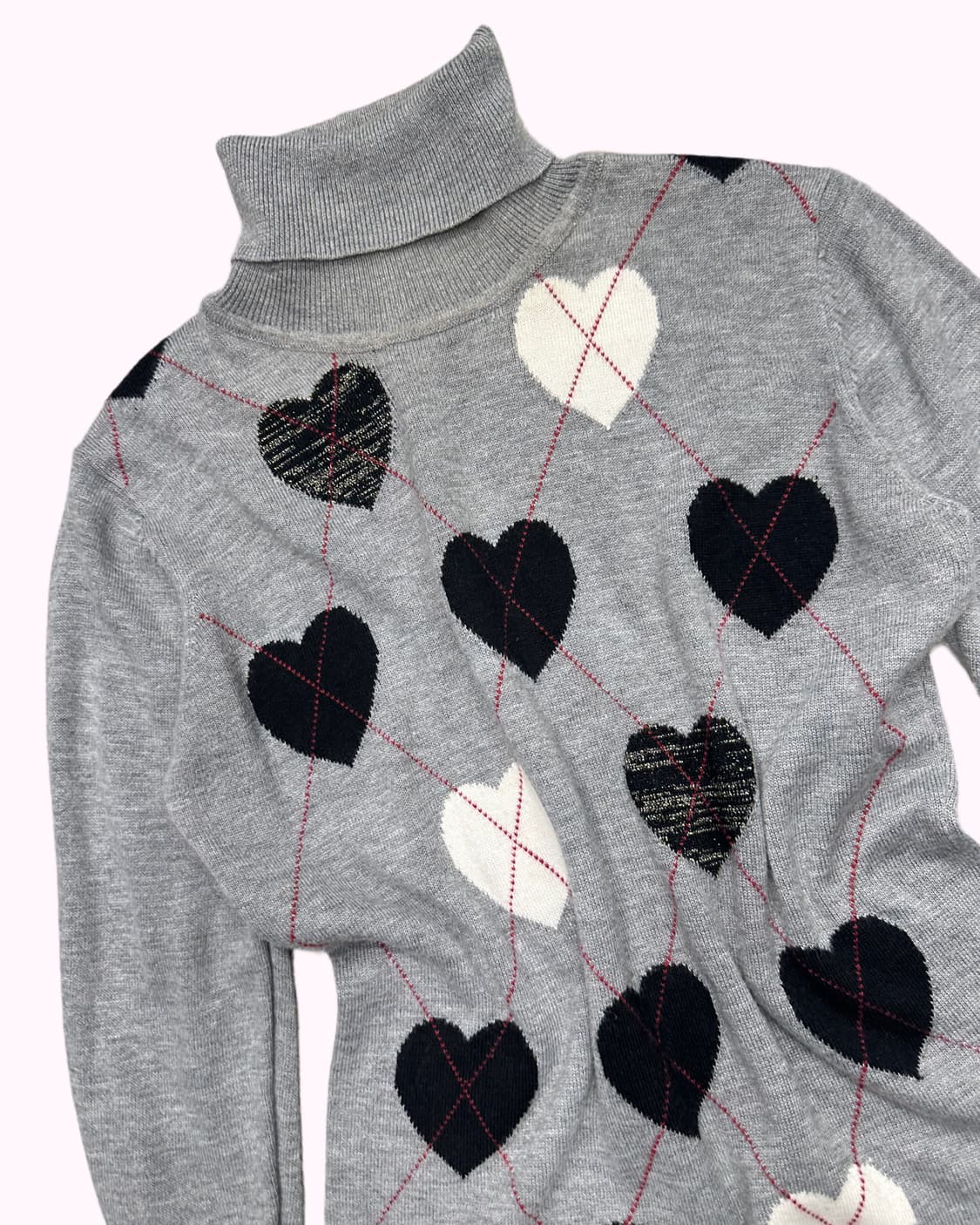 heart argyle turtle-neck knit 상품이미지3