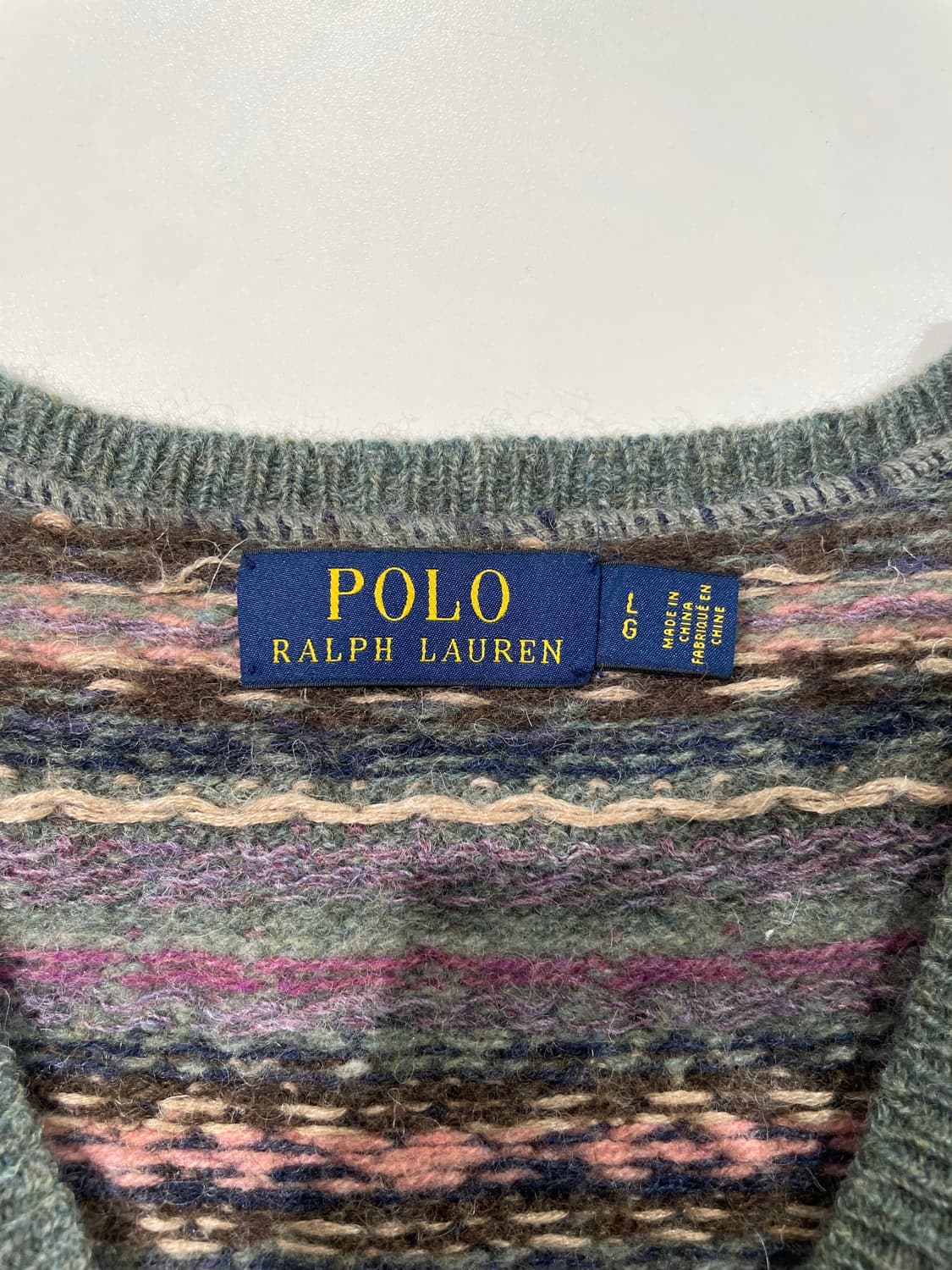 폴로 랄프로렌 그린 페어아일 메리노 알파카 V넥 베스트 상품이미지7