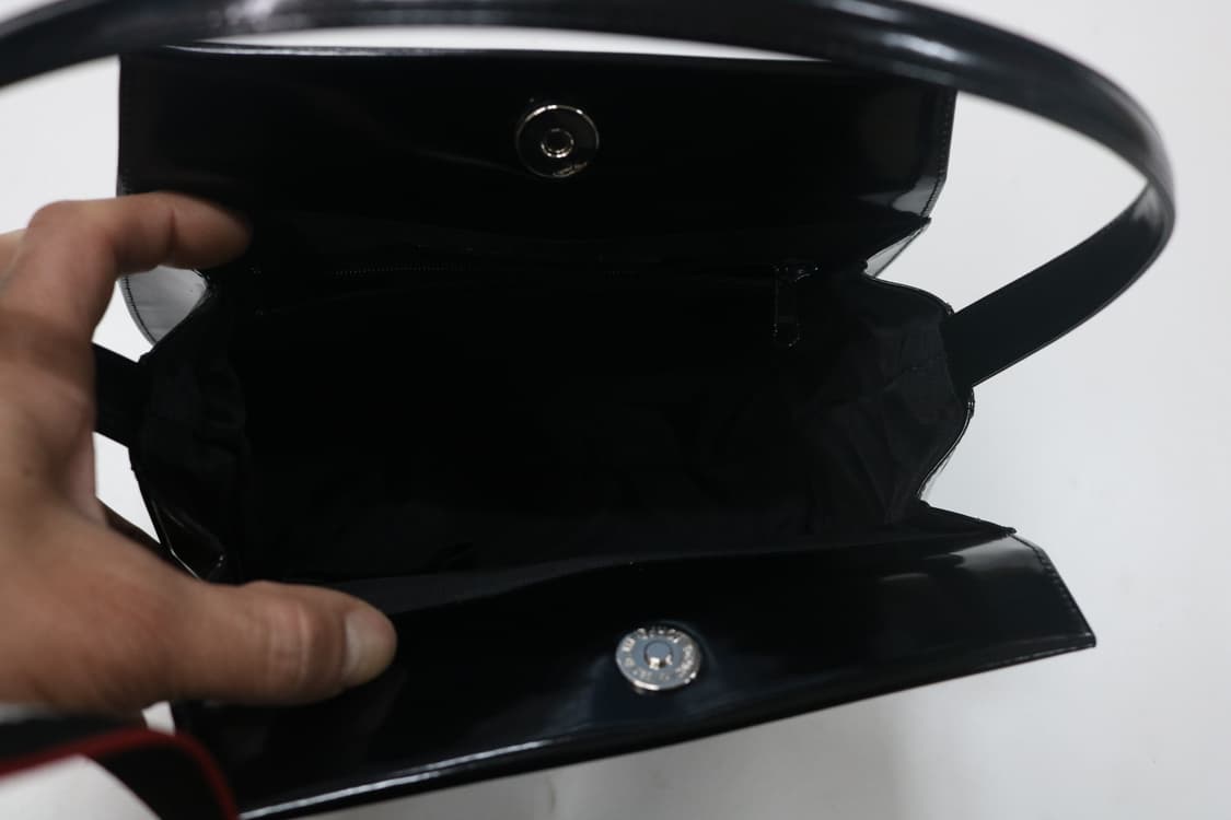 히로코 코시노 빈티지 스웨이드 콤비 에나멜 핸드백 상품이미지7