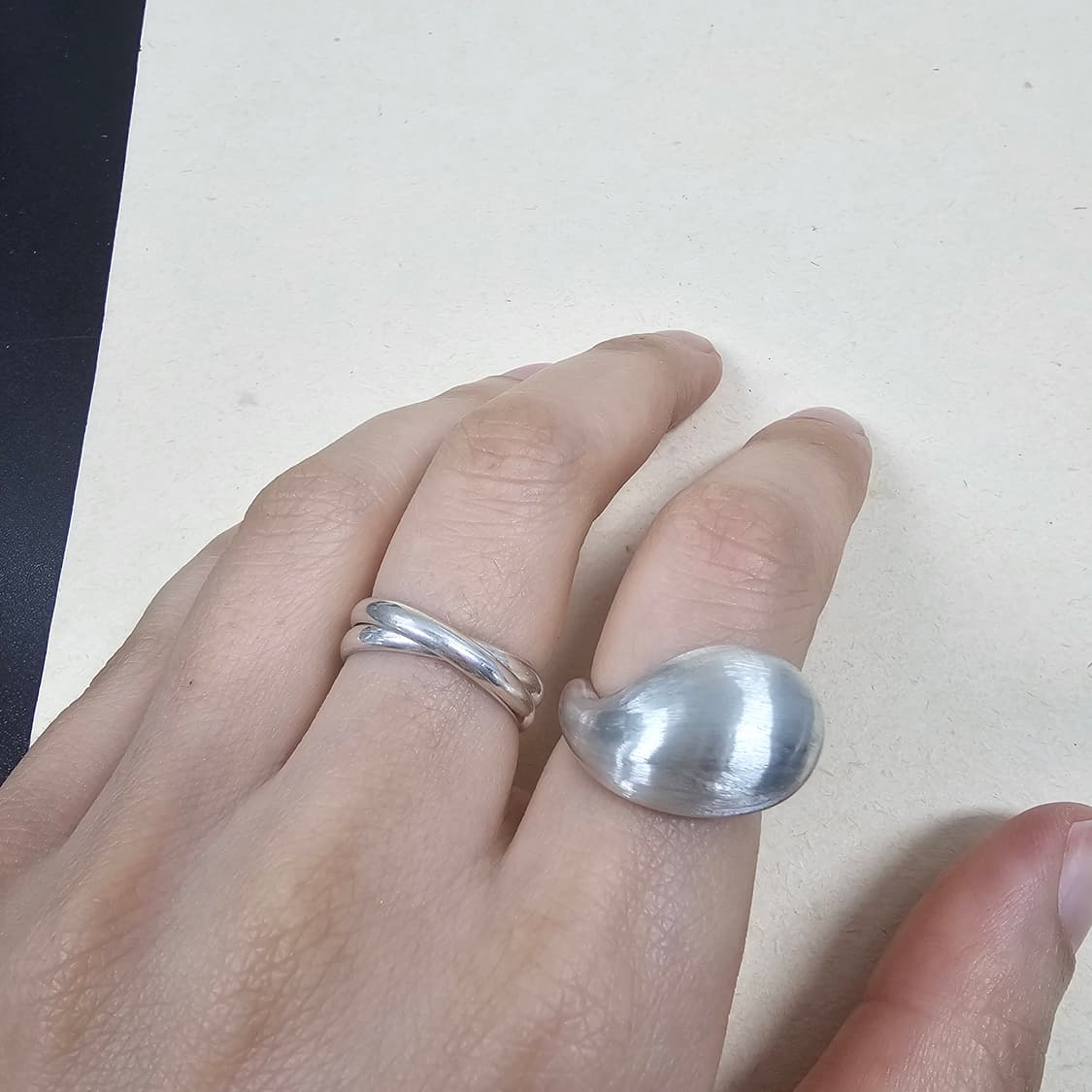 925silver 무광실버 오픈링 반지 상품이미지2
