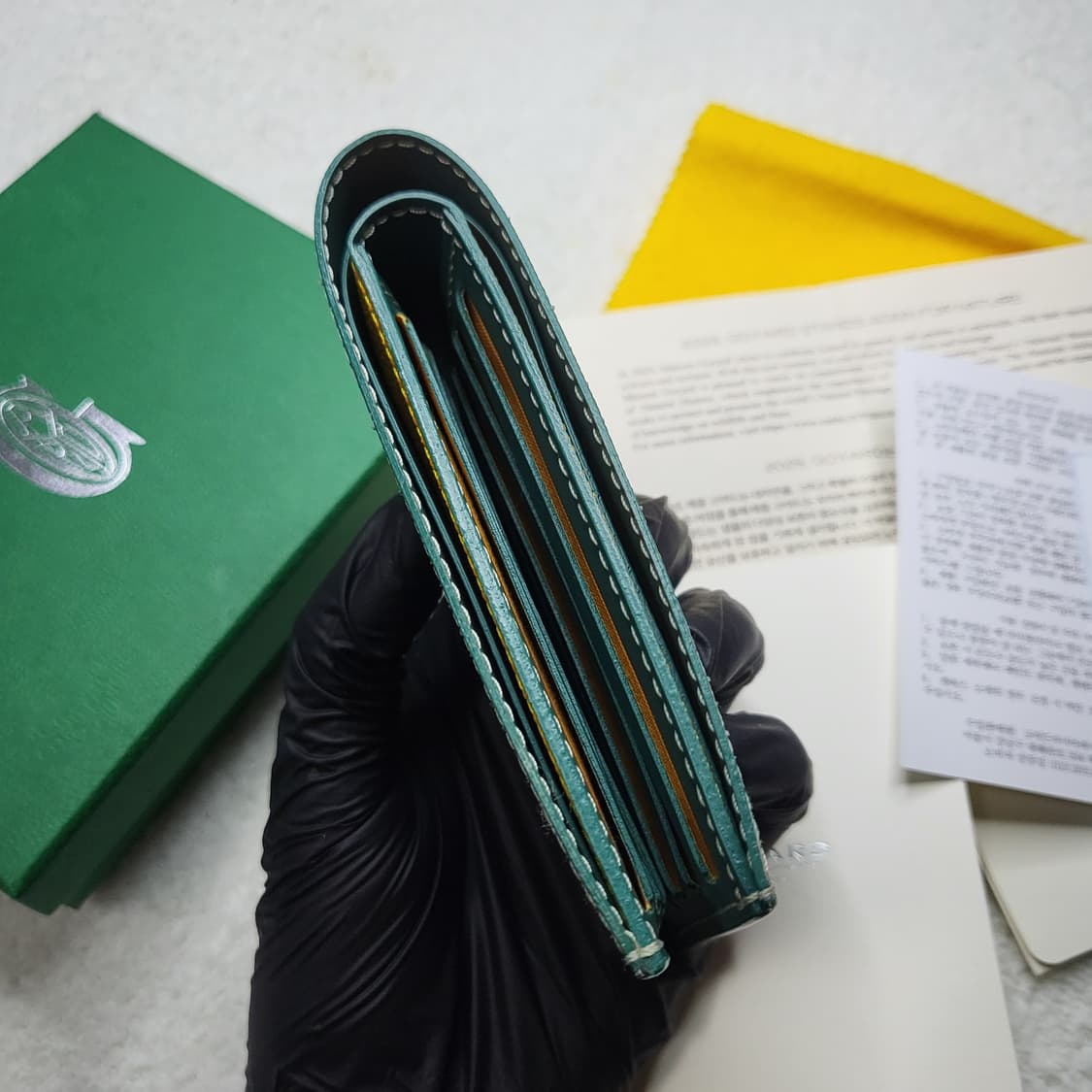 [새상품급/풀구성]고야드 빅투아르 반지갑 그린 상품이미지5