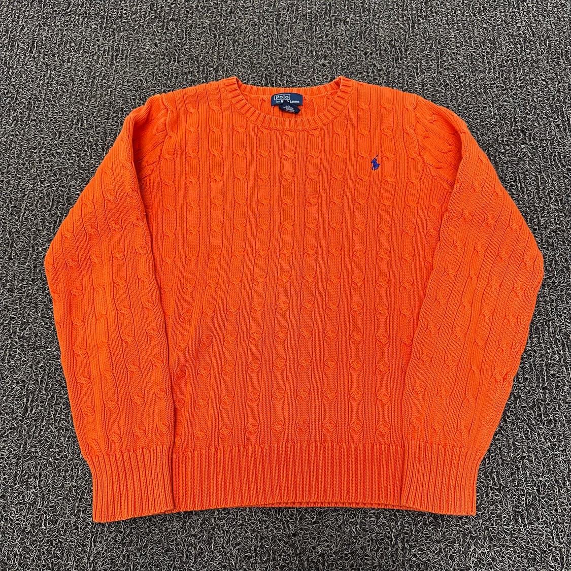 POLO 폴로 랄프로렌 여성 케이블 꽈배기 니트 주황 S 상품이미지1