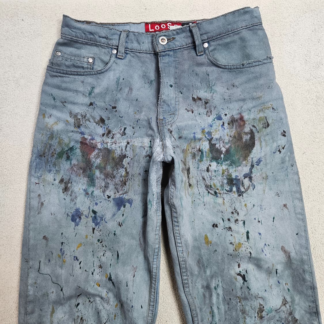90s 리바이스 페인팅 실버탭 데님 31 32 Made in USA 상품이미지3