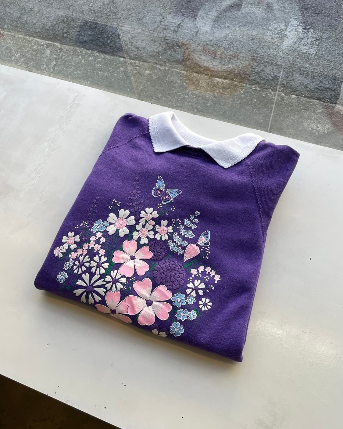 90s USA Morning Sun collar Sweatshirt 🪻 상품이미지6