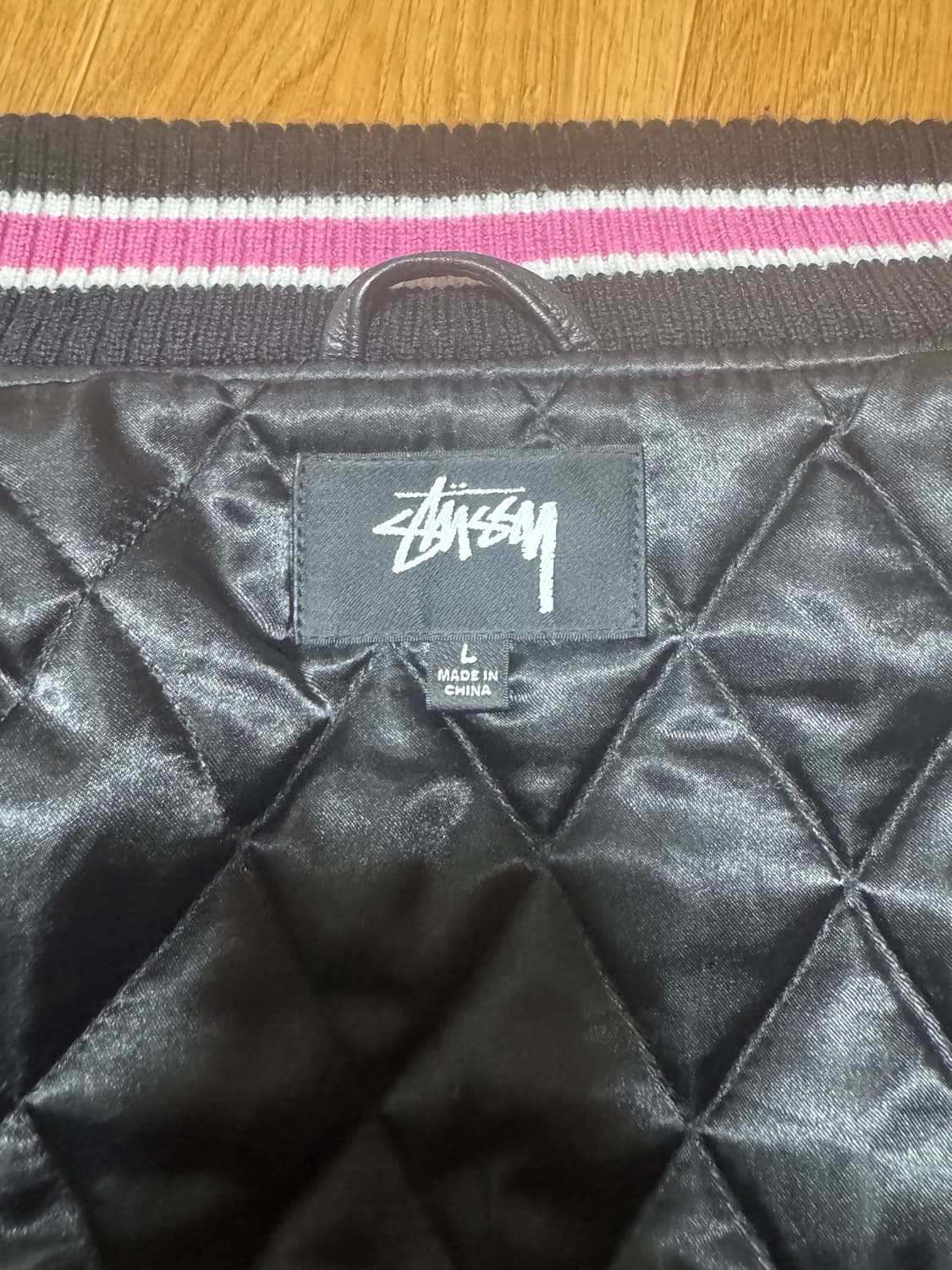 스투시 S 토크 멜튼 바시티 자켓 블랙 상품이미지6