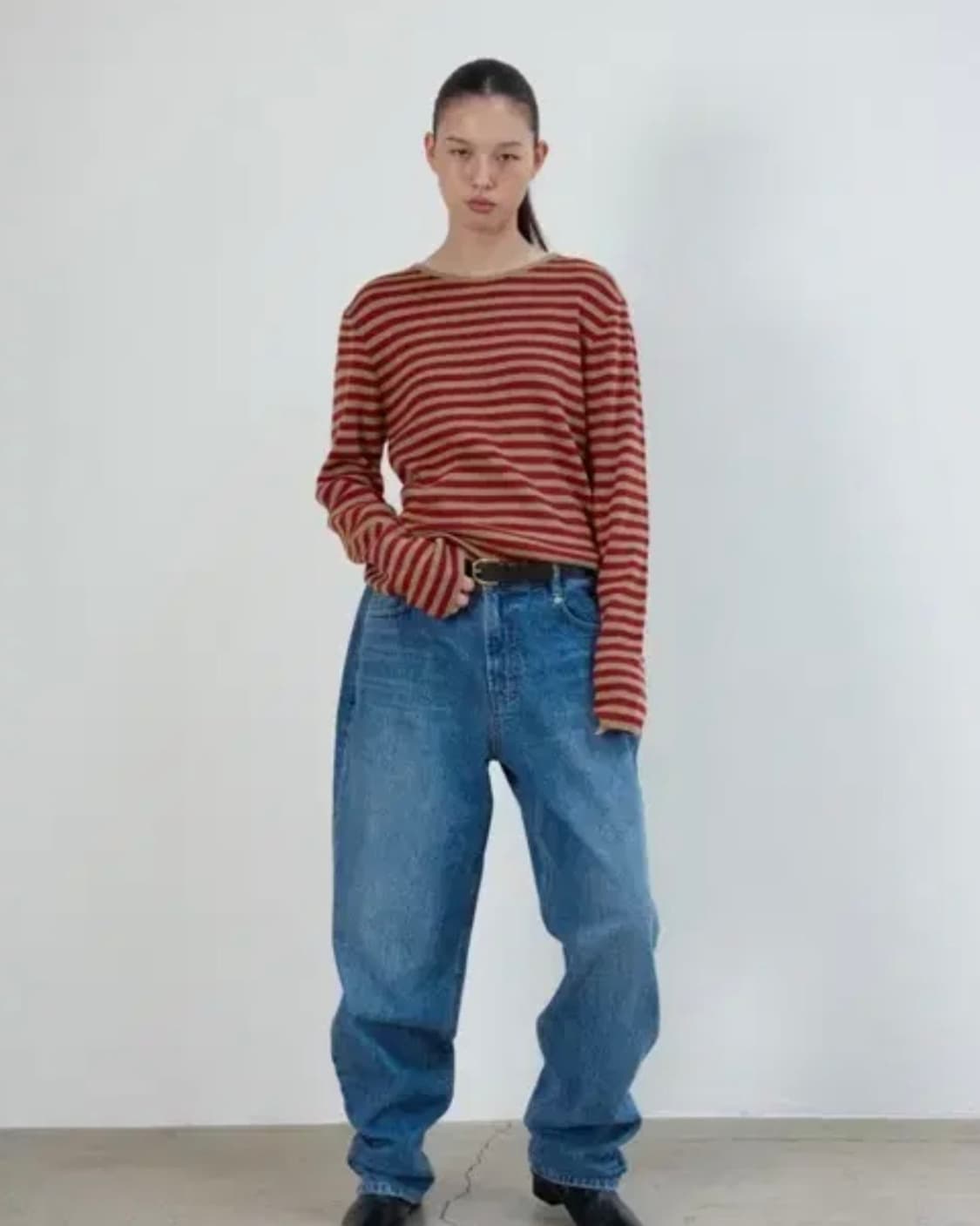 포니테일 combi striped knit tshirts 상품이미지2