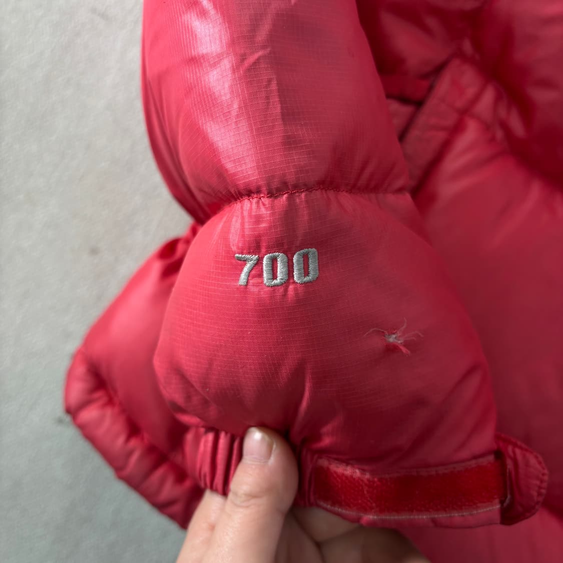 W 100 노스페이스 핑크 눕시700 패딩 상품이미지3