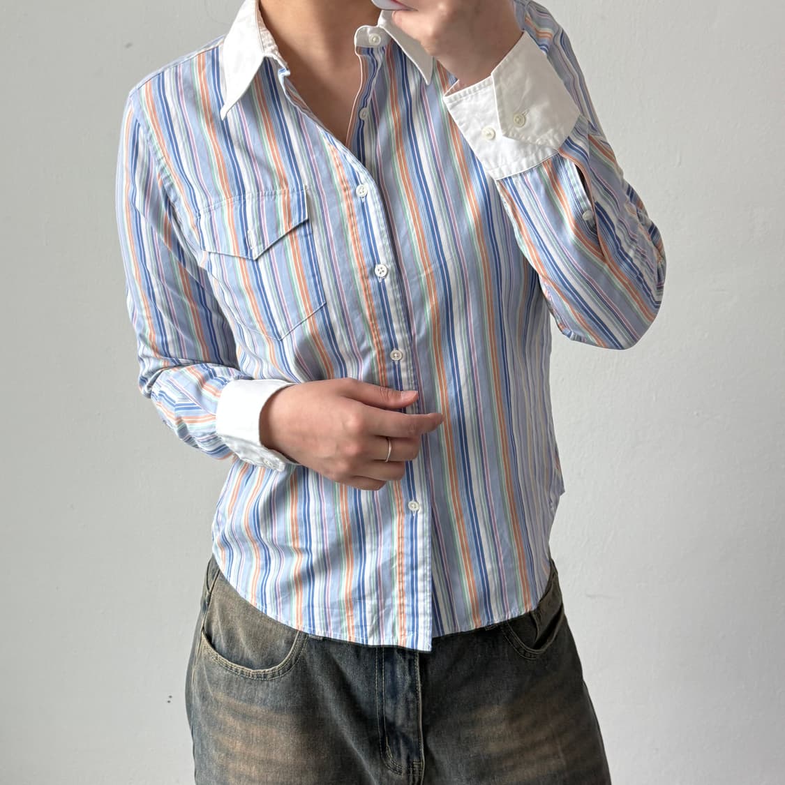 [10] 폴로 칼라 스트라이프 셔츠 상품이미지2