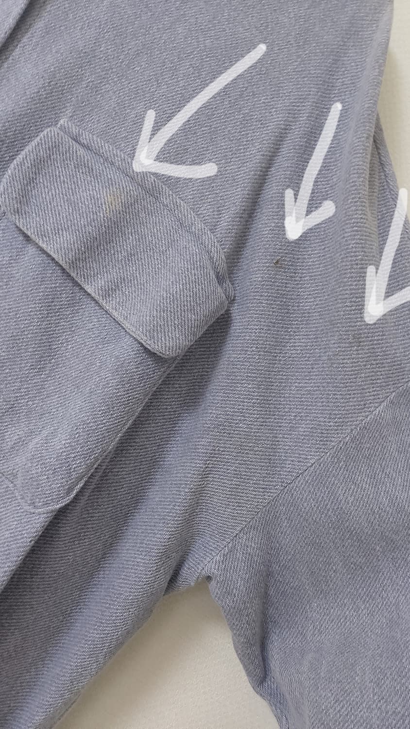 오버핏 블루 롱셔츠 남방 77 88 빅사이즈 상품이미지4