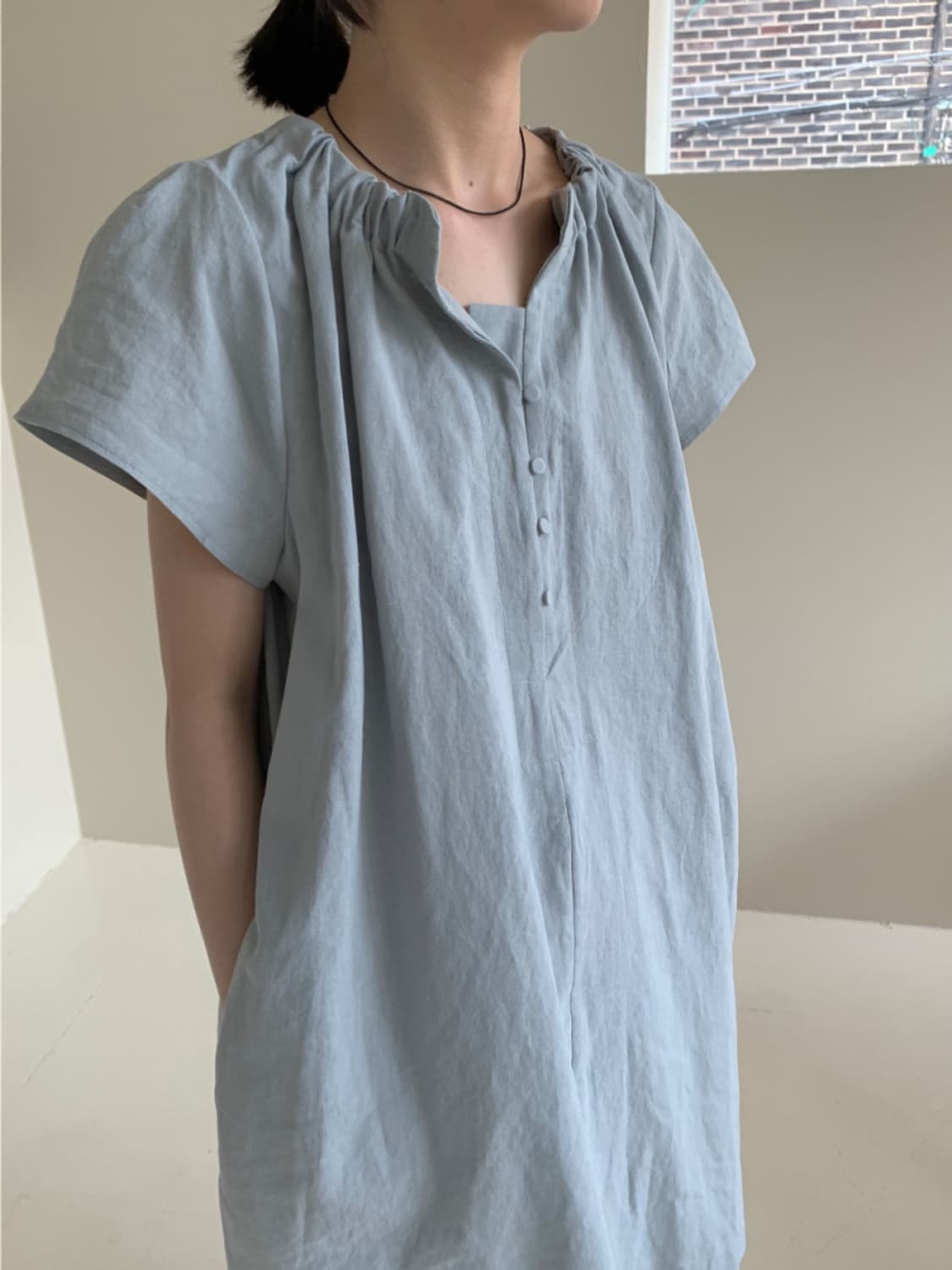 울림 린넨 셔츠 원피스 상품이미지4