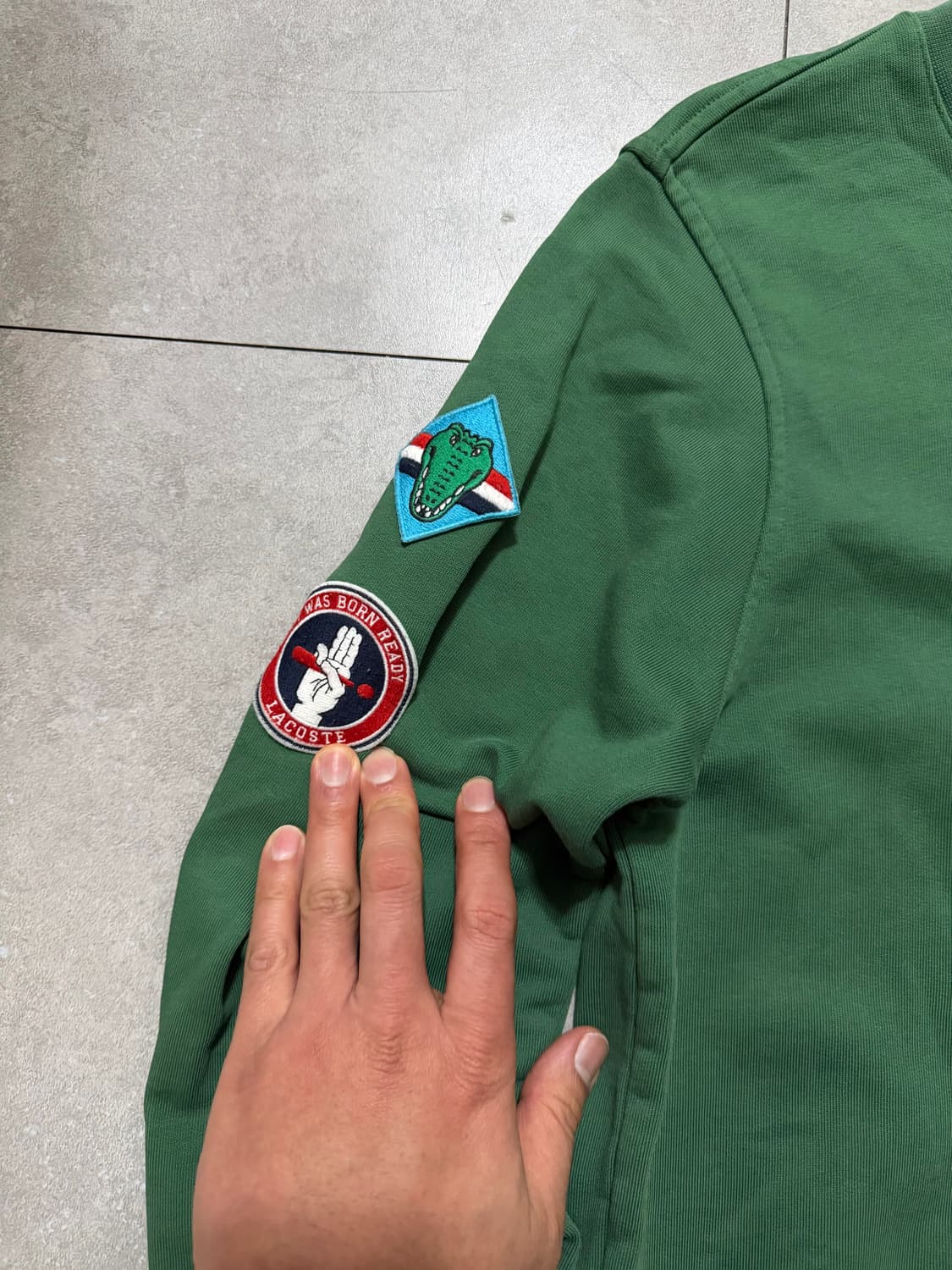 라코스테  그린컬러  로고 패치 스웻셔츠  95 size   상품이미지3