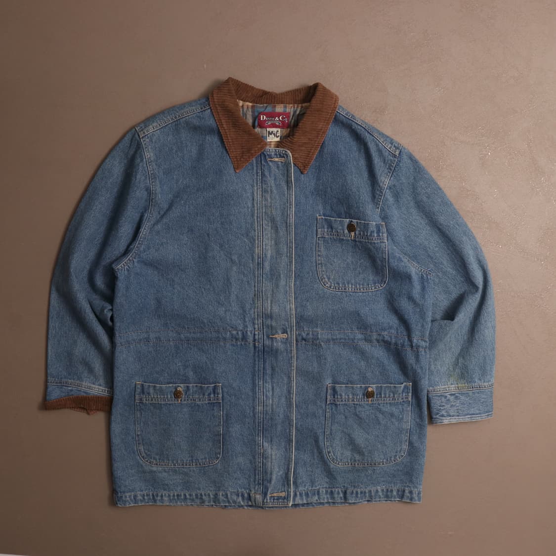 90's 데님앤코 코듀로이카라 커버올 자켓 A1702 상품이미지1