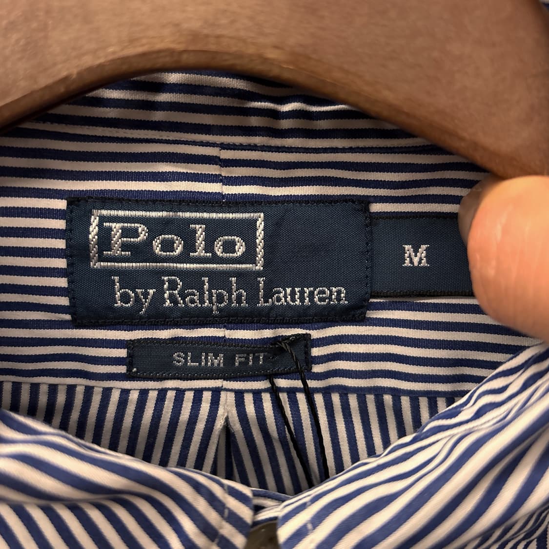 90s 폴로 랄프로렌 슬림핏 스트라이프 버튼다운셔츠 버건디포니 N1100 상품이미지6