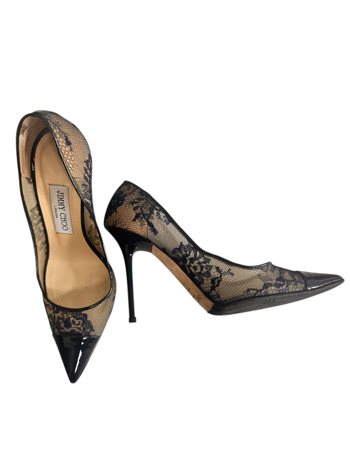 지미추 네이비 레이스 10cm 하이힐 상품이미지5