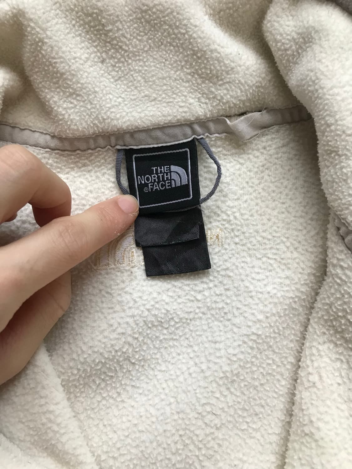 대장급 노스페이스 해외판 로고 아이보리 플리스 집업 상품이미지7