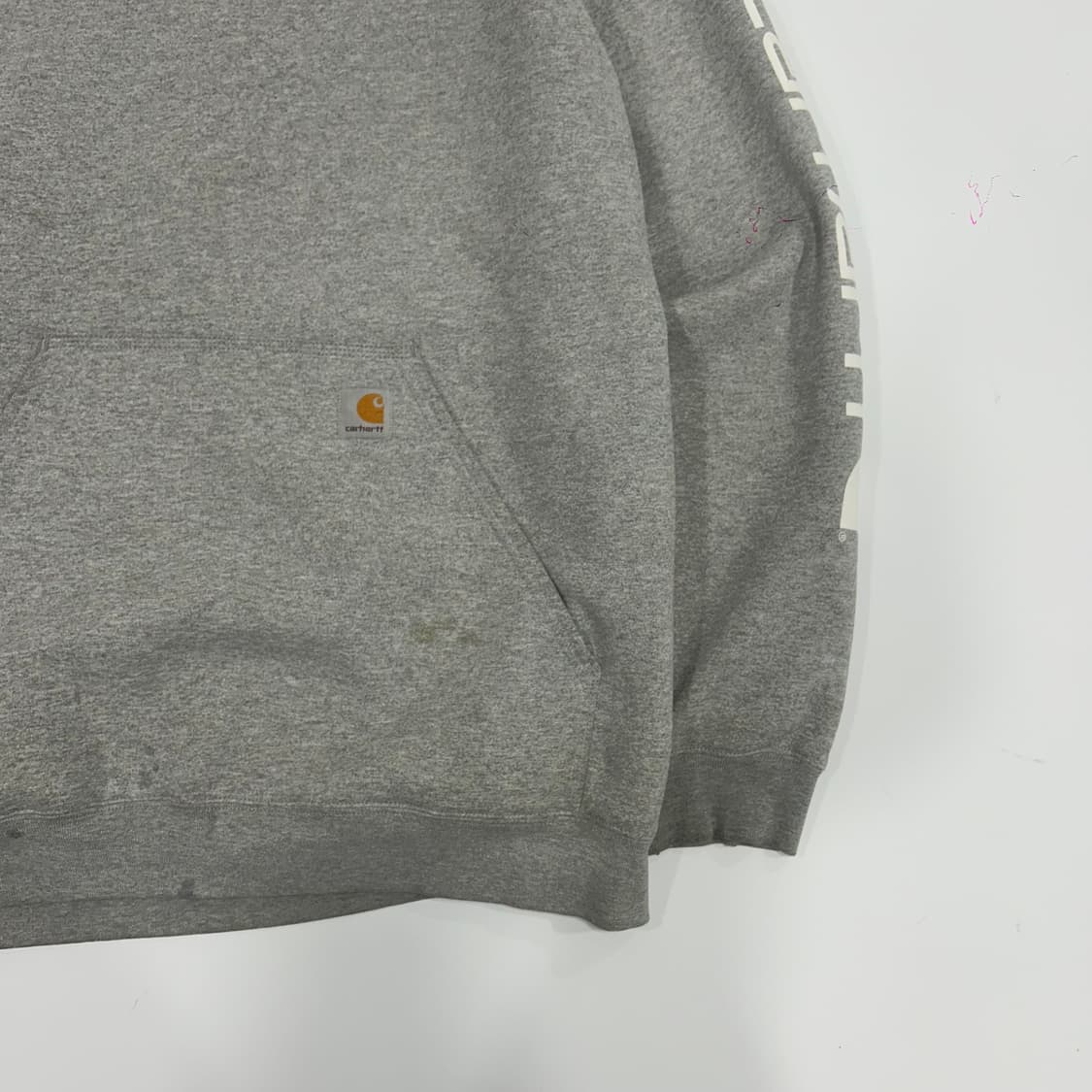 Carhartt 칼하트 사이드 로고 그레이 후드티 상품이미지4