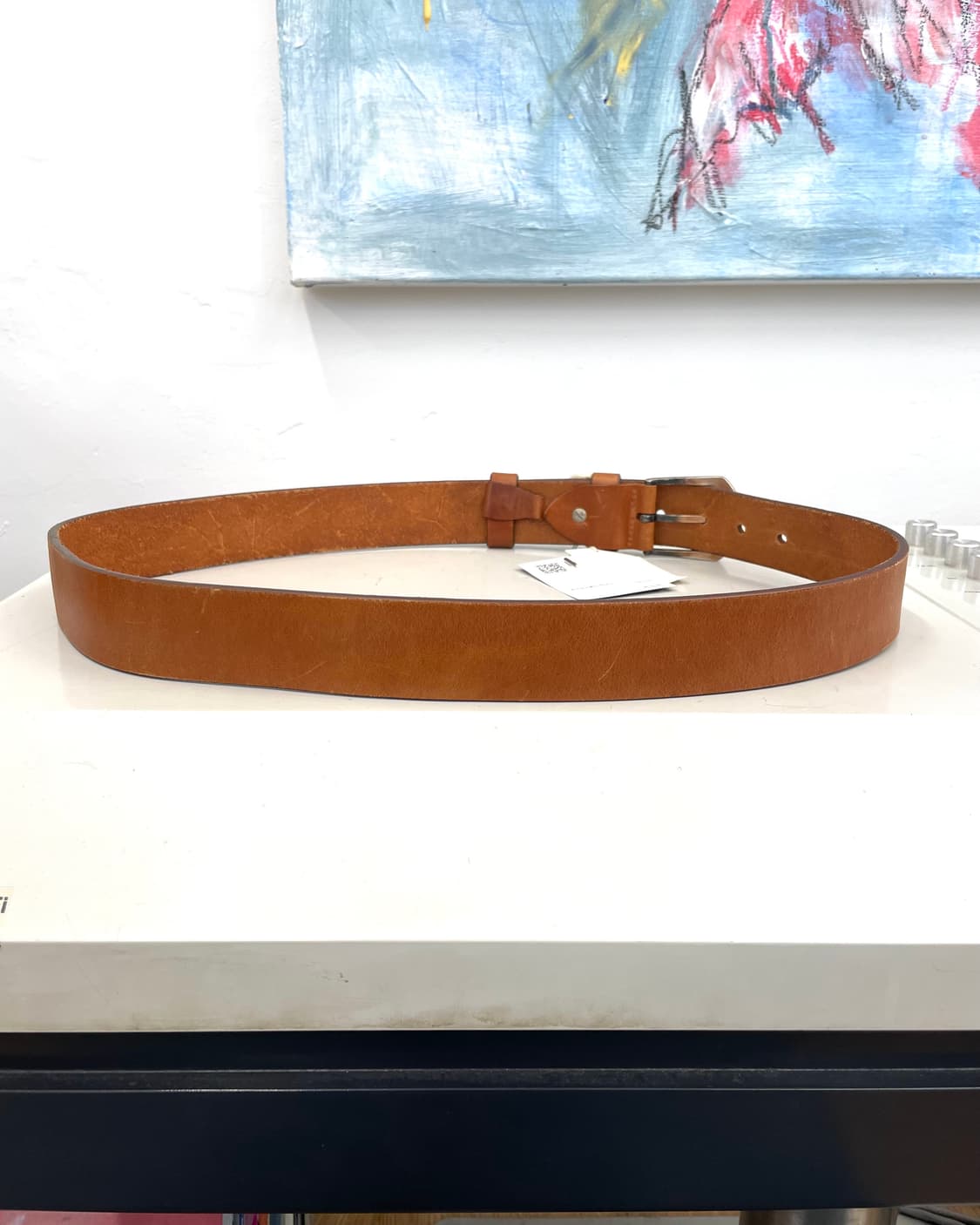 에르메네질도 제냐 브라운 레더 벨트 상품이미지4