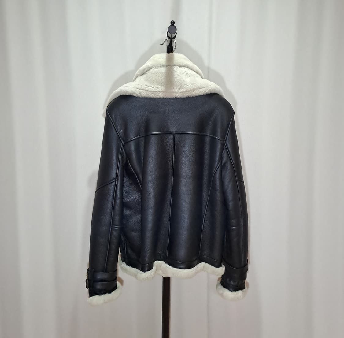 (택포) 램스킨 이중카라 블랙 무스탕 105 B84 상품이미지6