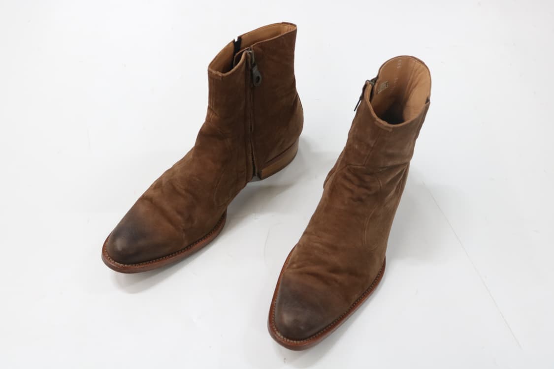 알프레도 바니스터 빈티지 브라운 스웨이드 사이드 집업 부츠 상품이미지2