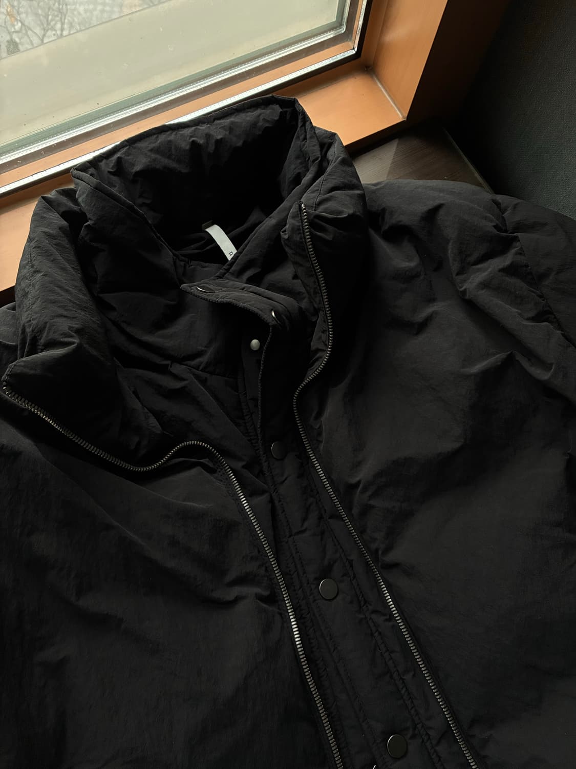 (50) 노이어 크롭 레이어드 푸퍼 자켓 패딩 (블랙) 판매 상품이미지10