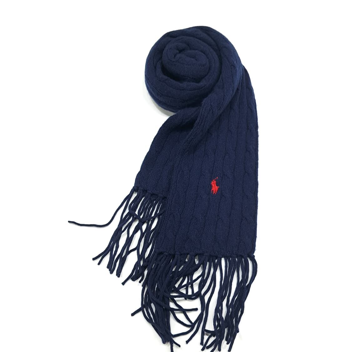MX287 폴로 랄프로렌 다크그레이 울캐시미어 케이블 니트 목도리 머플러 상품이미지4