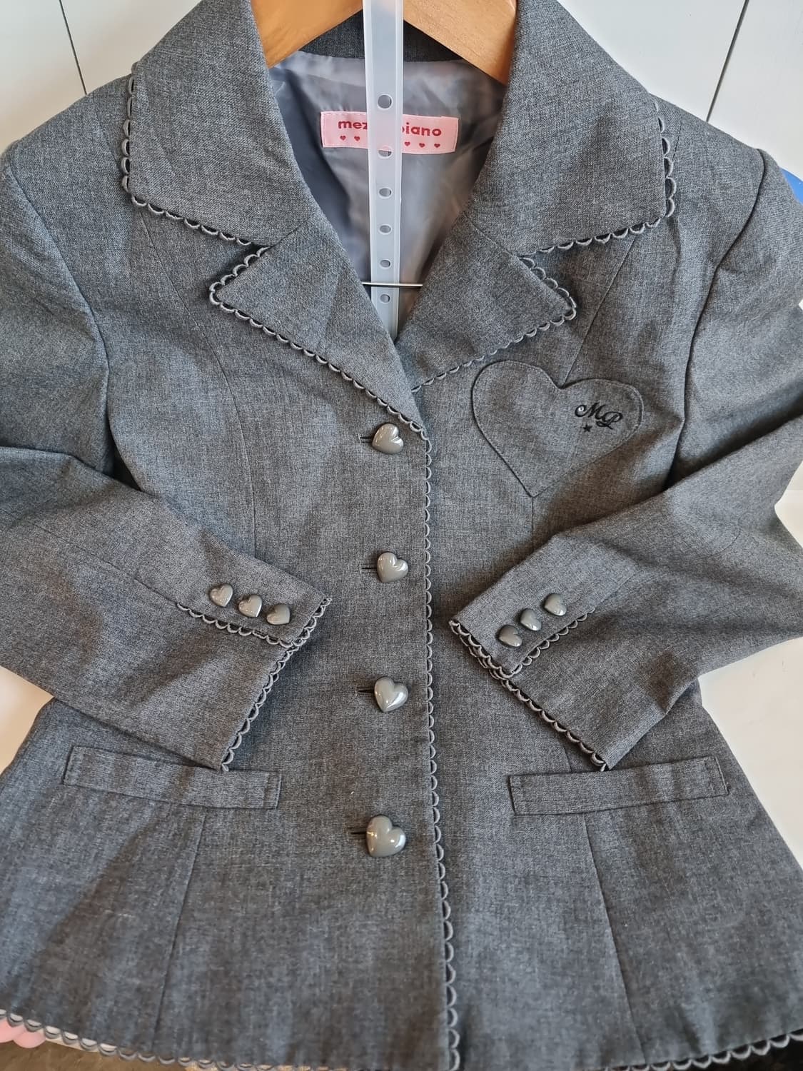 (mezzo piano/메조피아노) 그레이 하트버튼 포멀 셋업 세트 상품이미지7