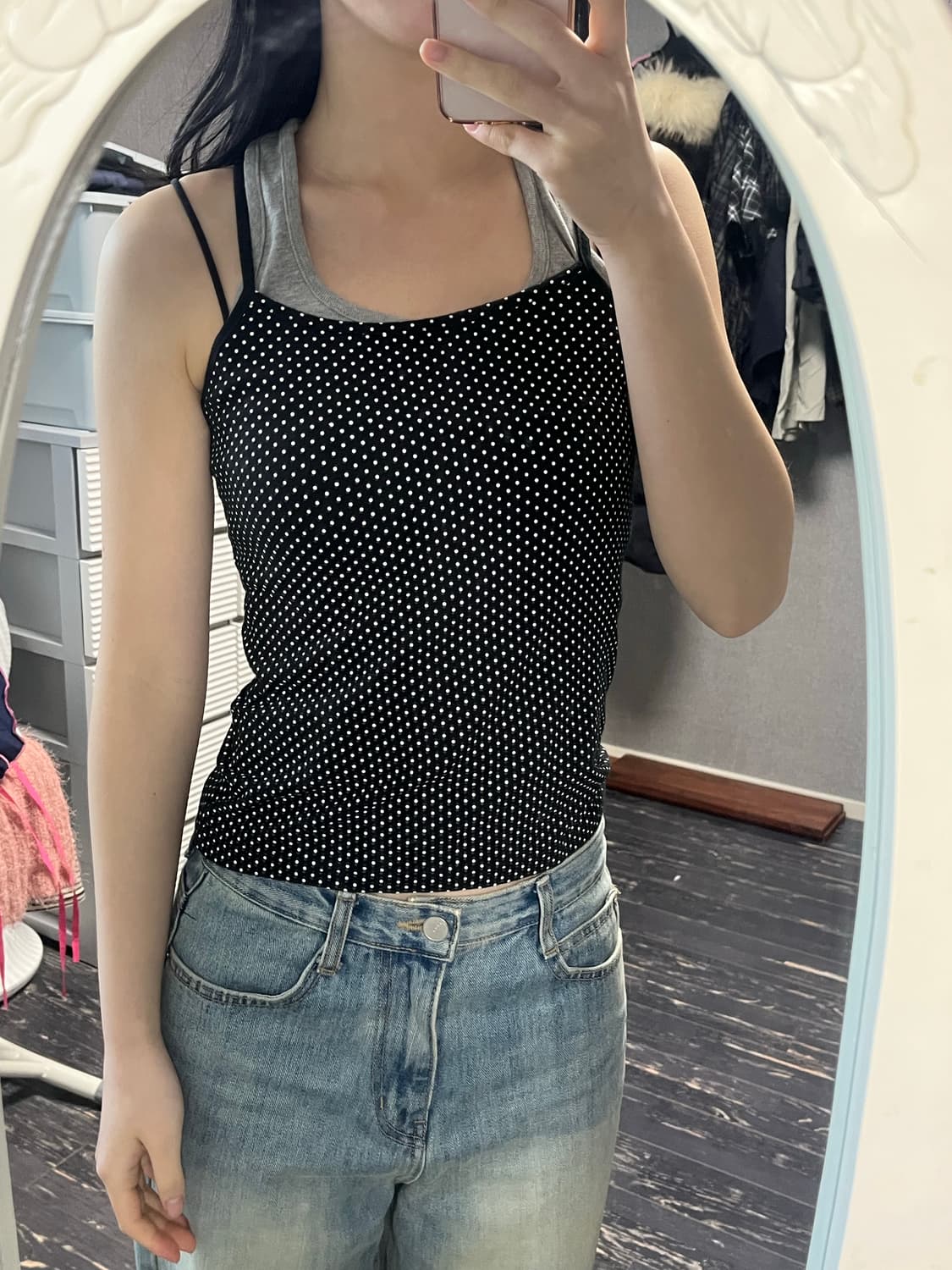 polka dot sleeveless 도트 나시 상품이미지1