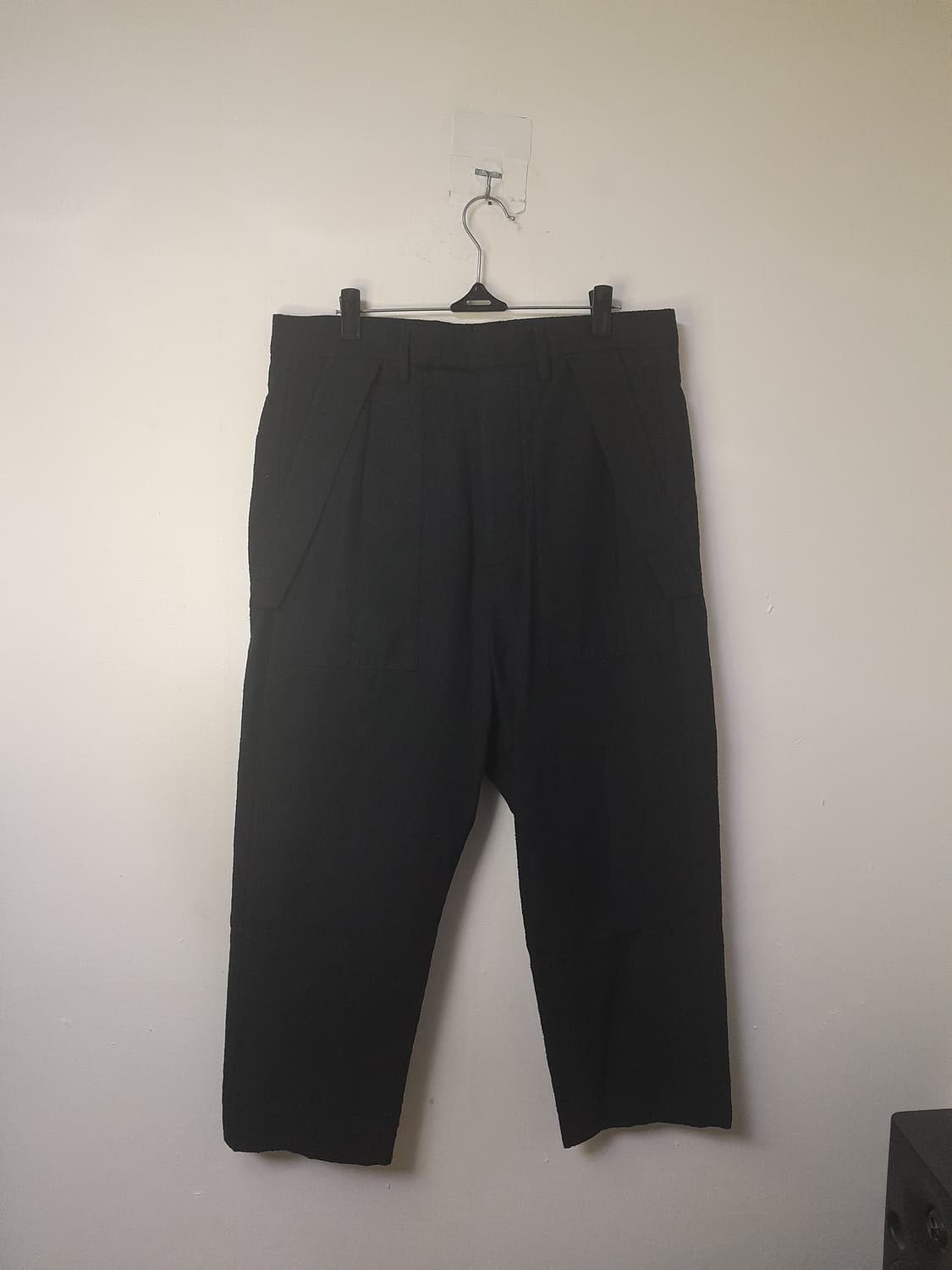 릭오웬스 블랙 면나일론 크롭팬츠 46/30"~31" 상품이미지1