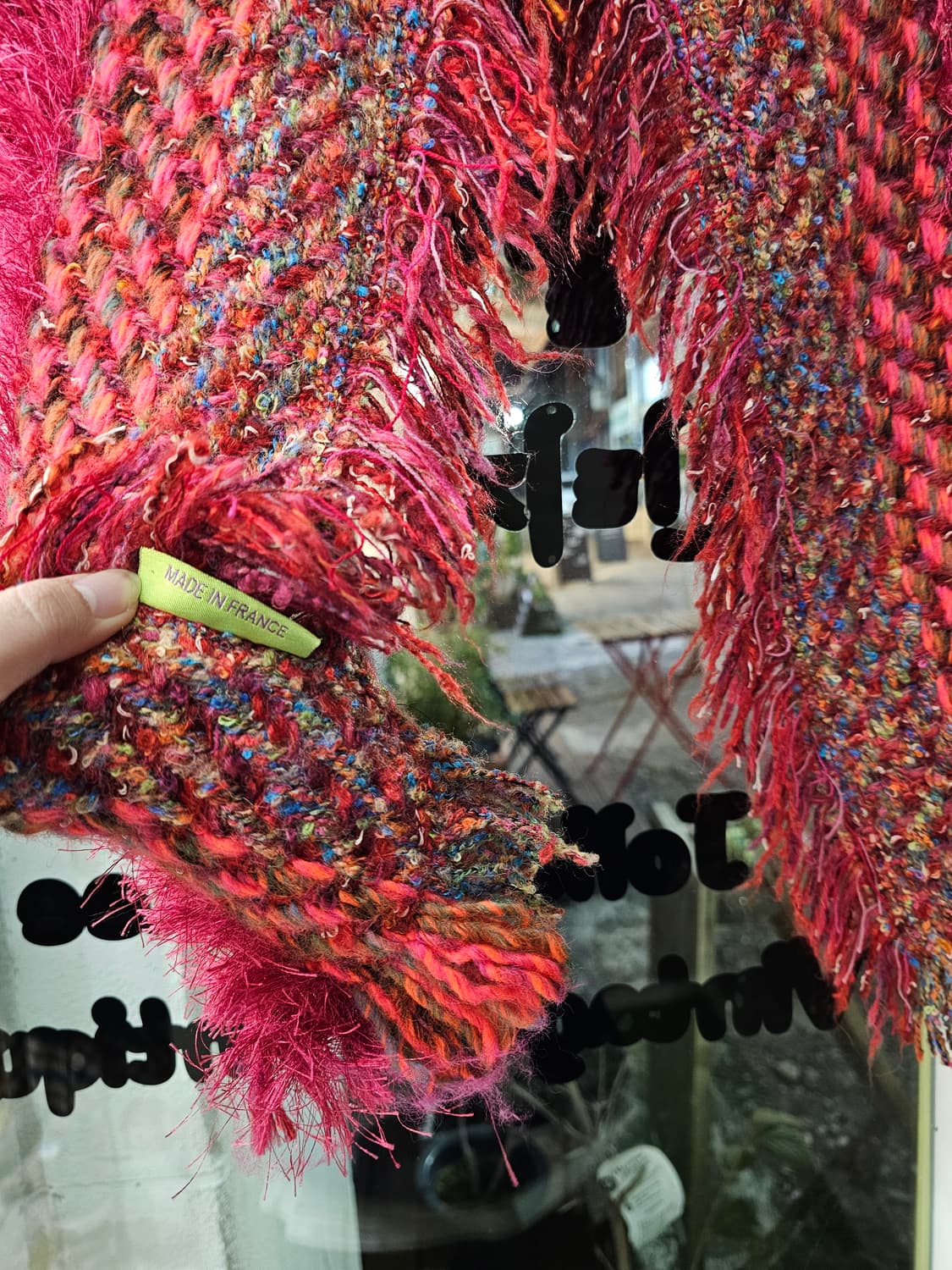 France 핑크 프린지 머플러 상품이미지7