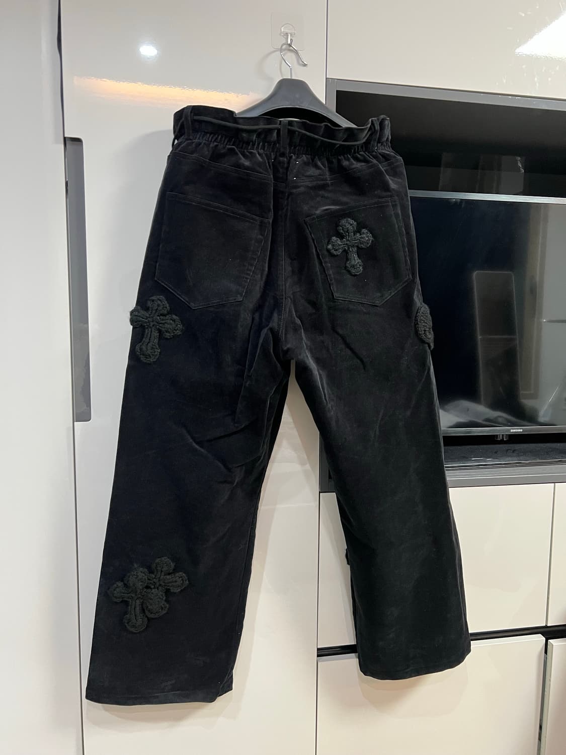 Yarn 코듀로이 팬츠 블랙 1사이즈_크롬하츠 오마주 상품이미지3