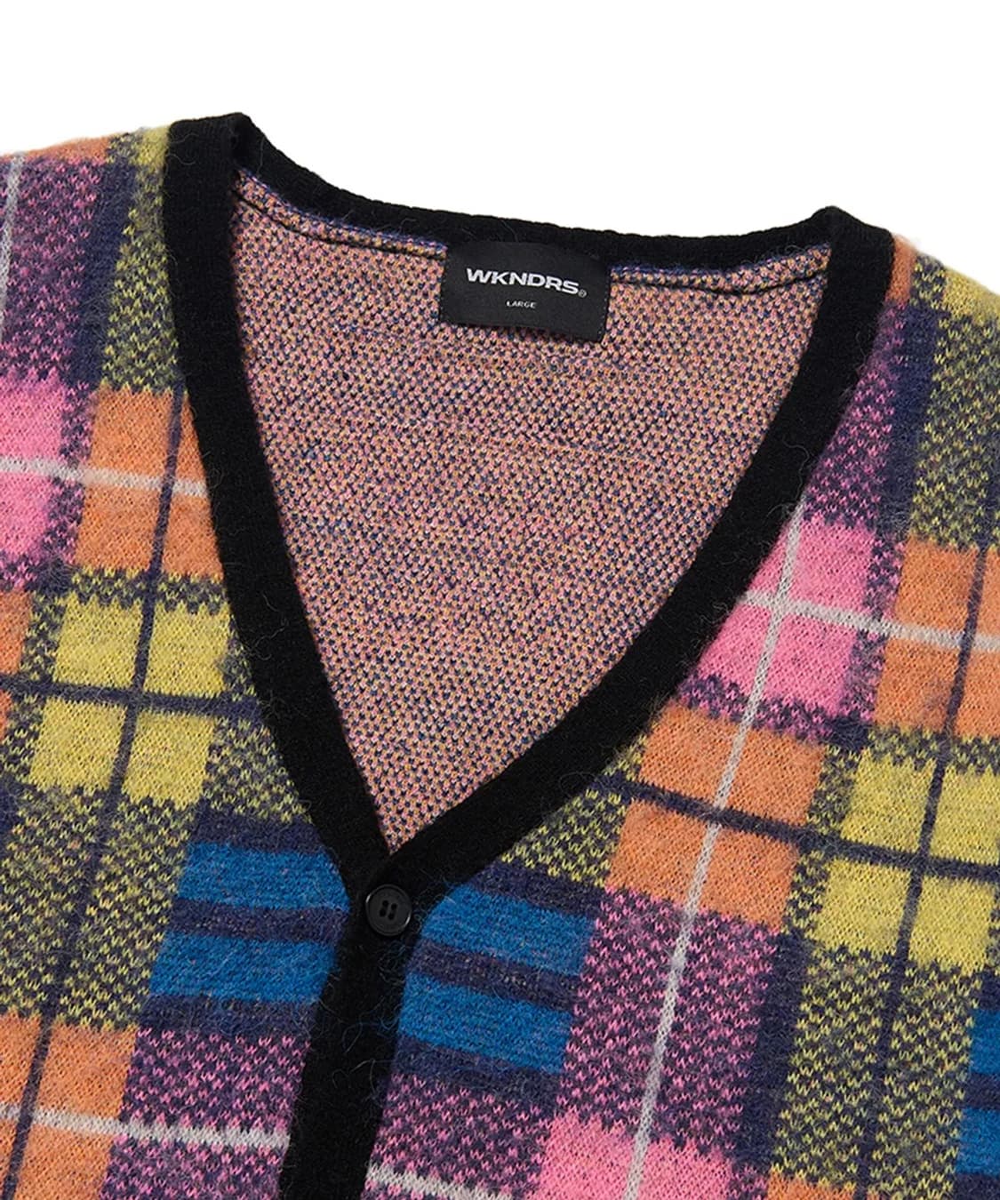 위캔더스 체크 퍼 가디건 핑크  상품이미지2