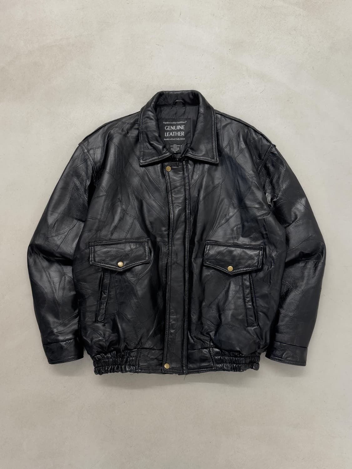 패치워크 레더 블루종 상품이미지1