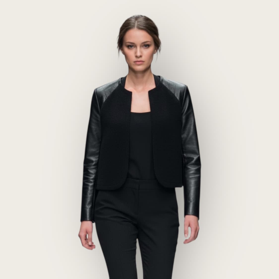 40/ 닐바렛 11AW 레더 하이브리드 자켓 상품이미지1